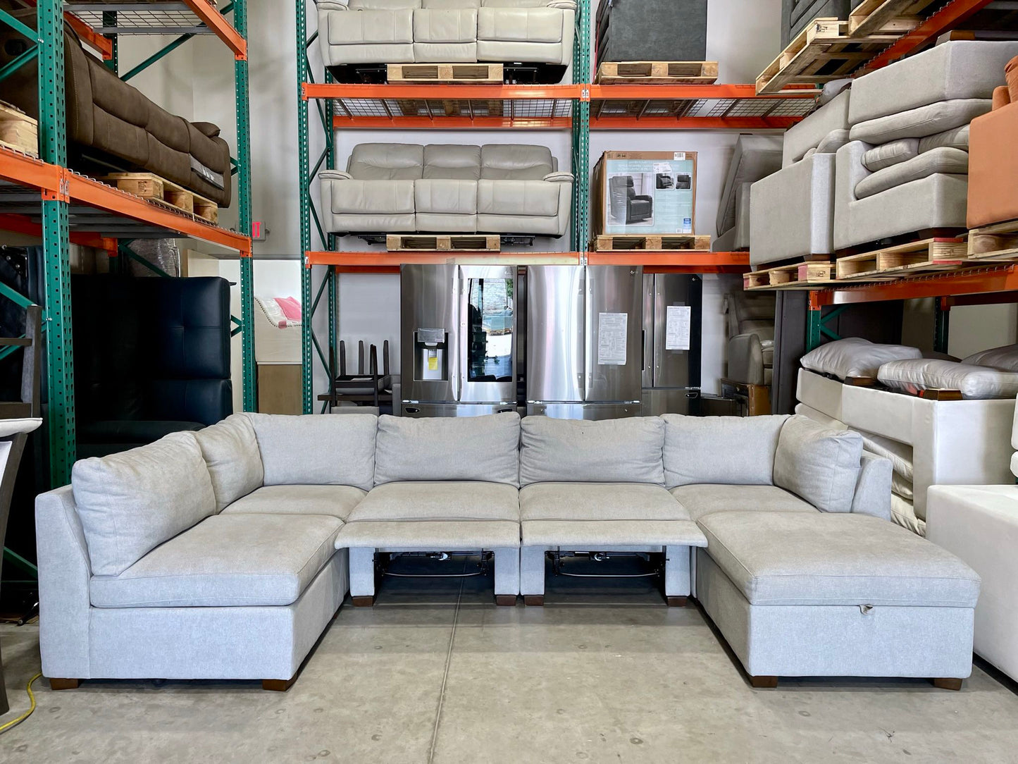 Modular Power Footrest Sectional with Storage Ottoman