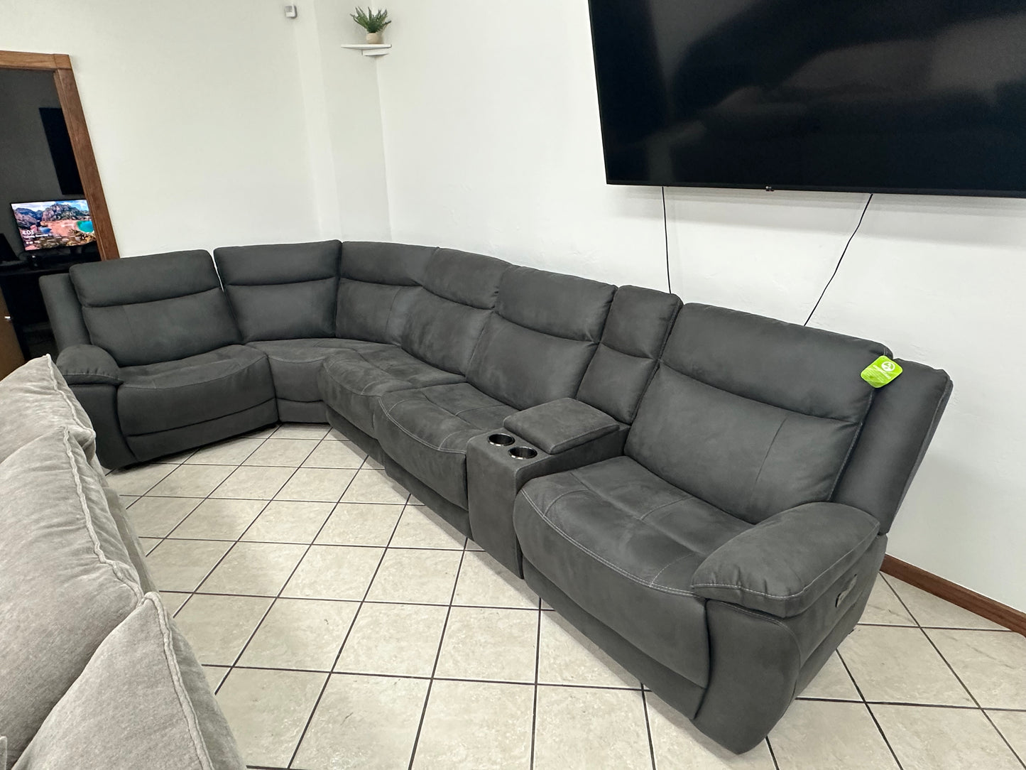 Power Reclining Microsuede Sectional