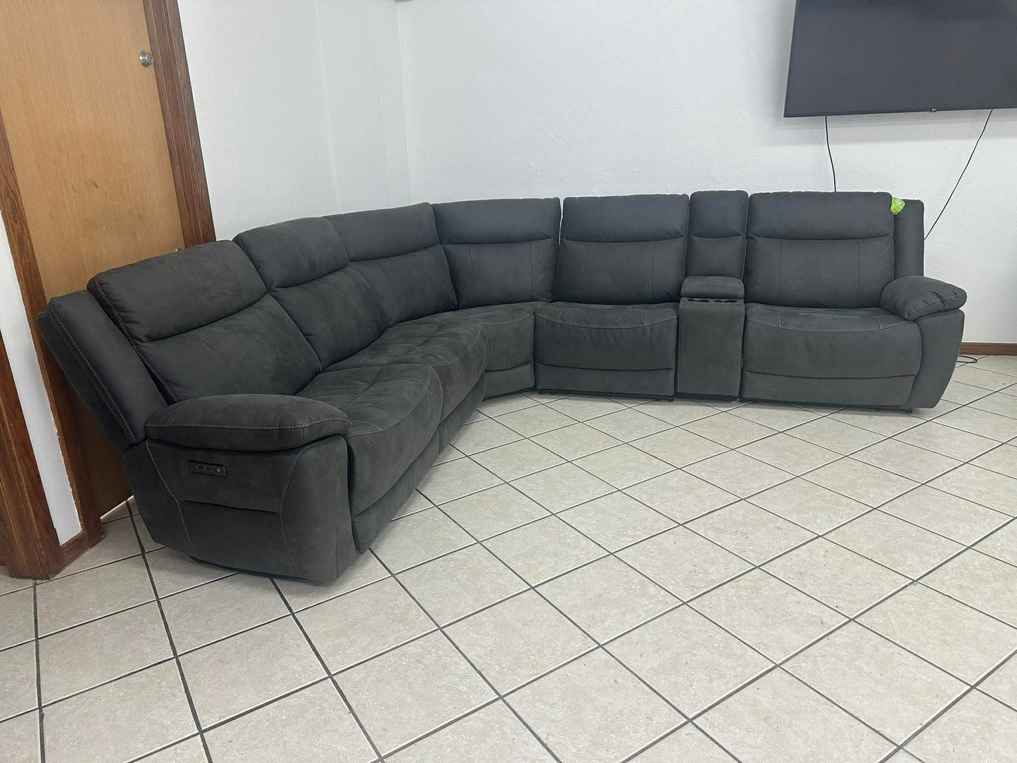 Power Reclining Microsuede Sectional
