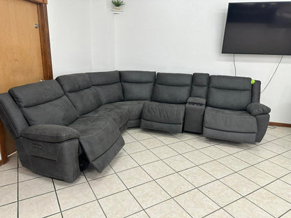 Power Reclining Microsuede Sectional