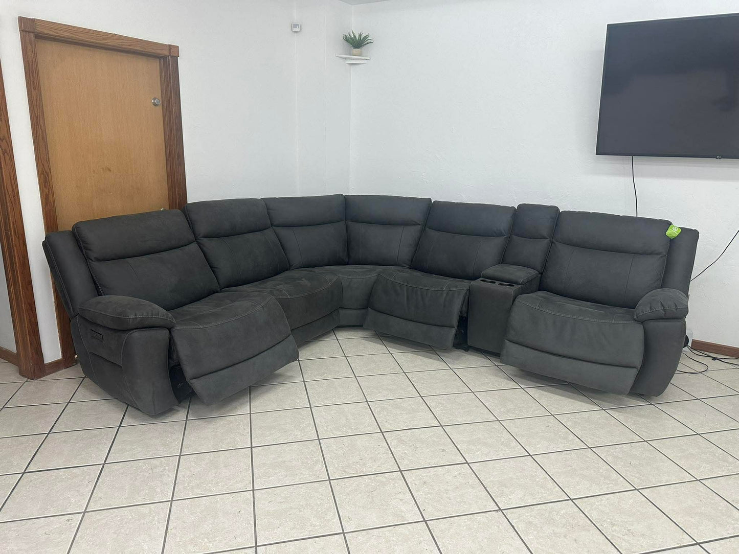 Power Reclining Microsuede Sectional