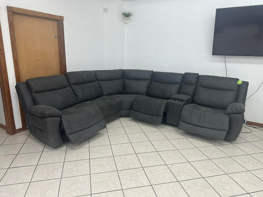 Power Reclining Microsuede Sectional