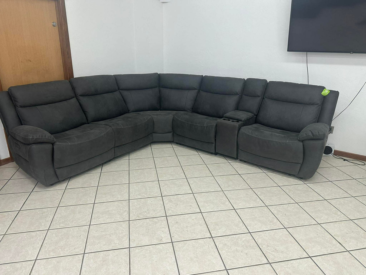 Power Reclining Microsuede Sectional