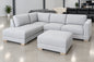 Gray Bumper Chaise Sectional with Ottoman