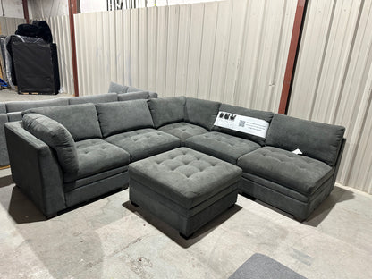 Modular 6 Piece Sectional with Storage Ottoman