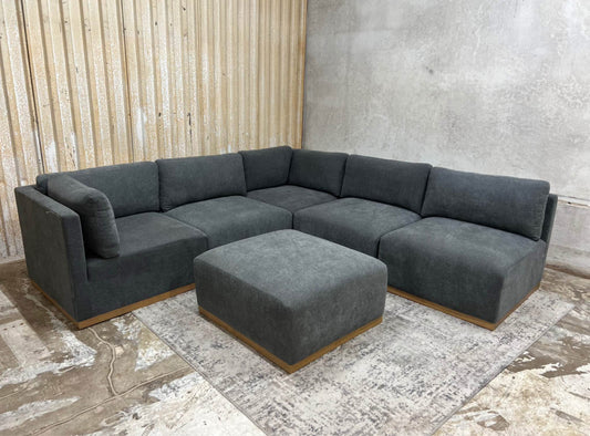 Modular Sectional with Wood Base