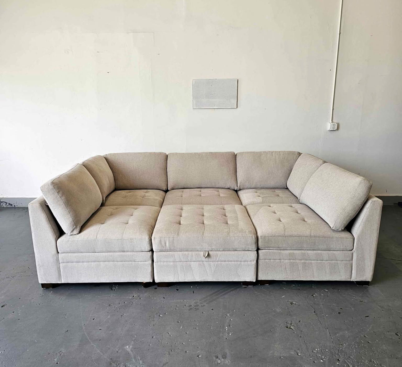 Modular 6 Piece Sectional with Storage Ottoman