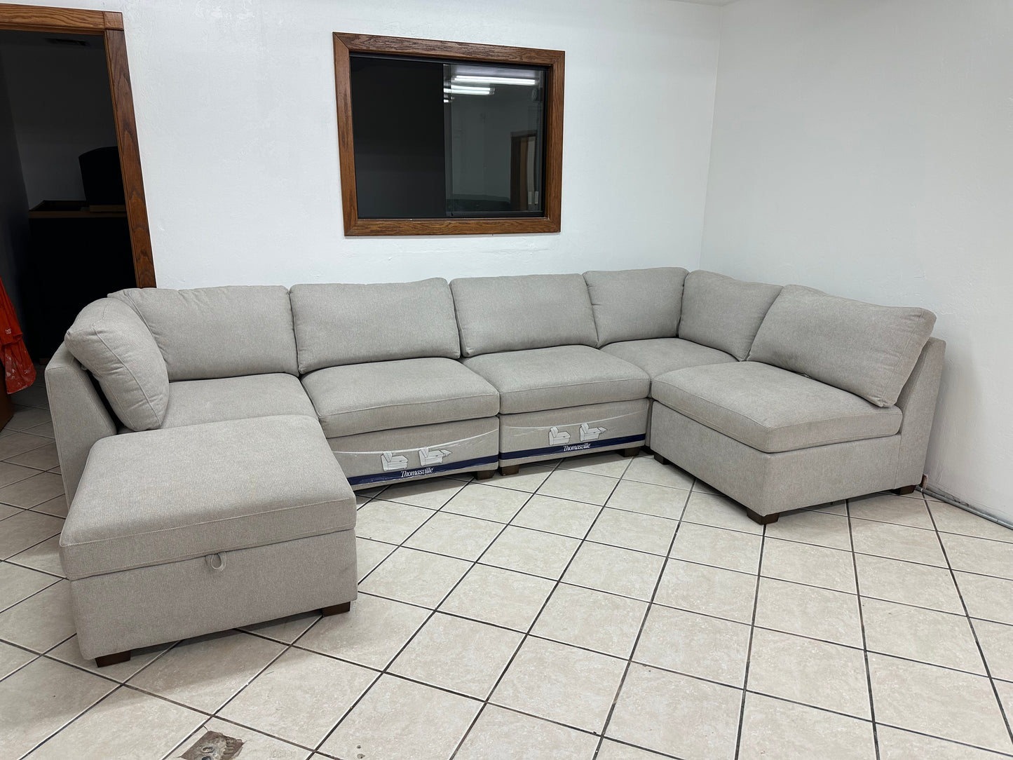 Modular Power Footrest Sectional with Storage Ottoman
