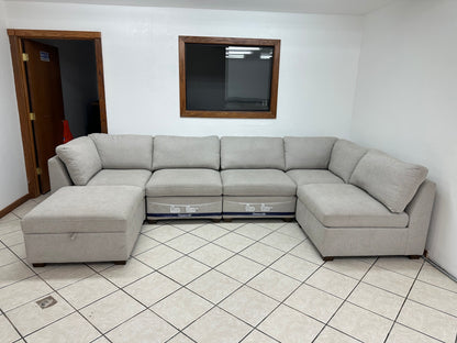 Modular Power Footrest Sectional with Storage Ottoman