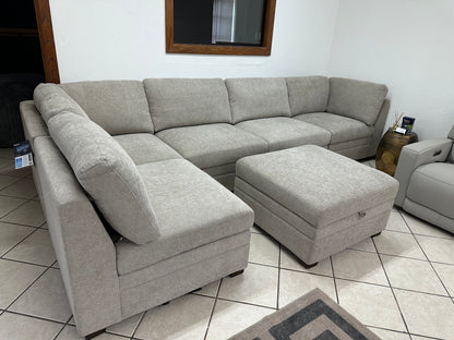 Modular 6 Piece Sectional with Storage Ottoman