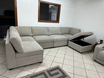Modular 6 Piece Sectional with Storage Ottoman
