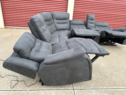 Microsuede Power Reclining Sectional