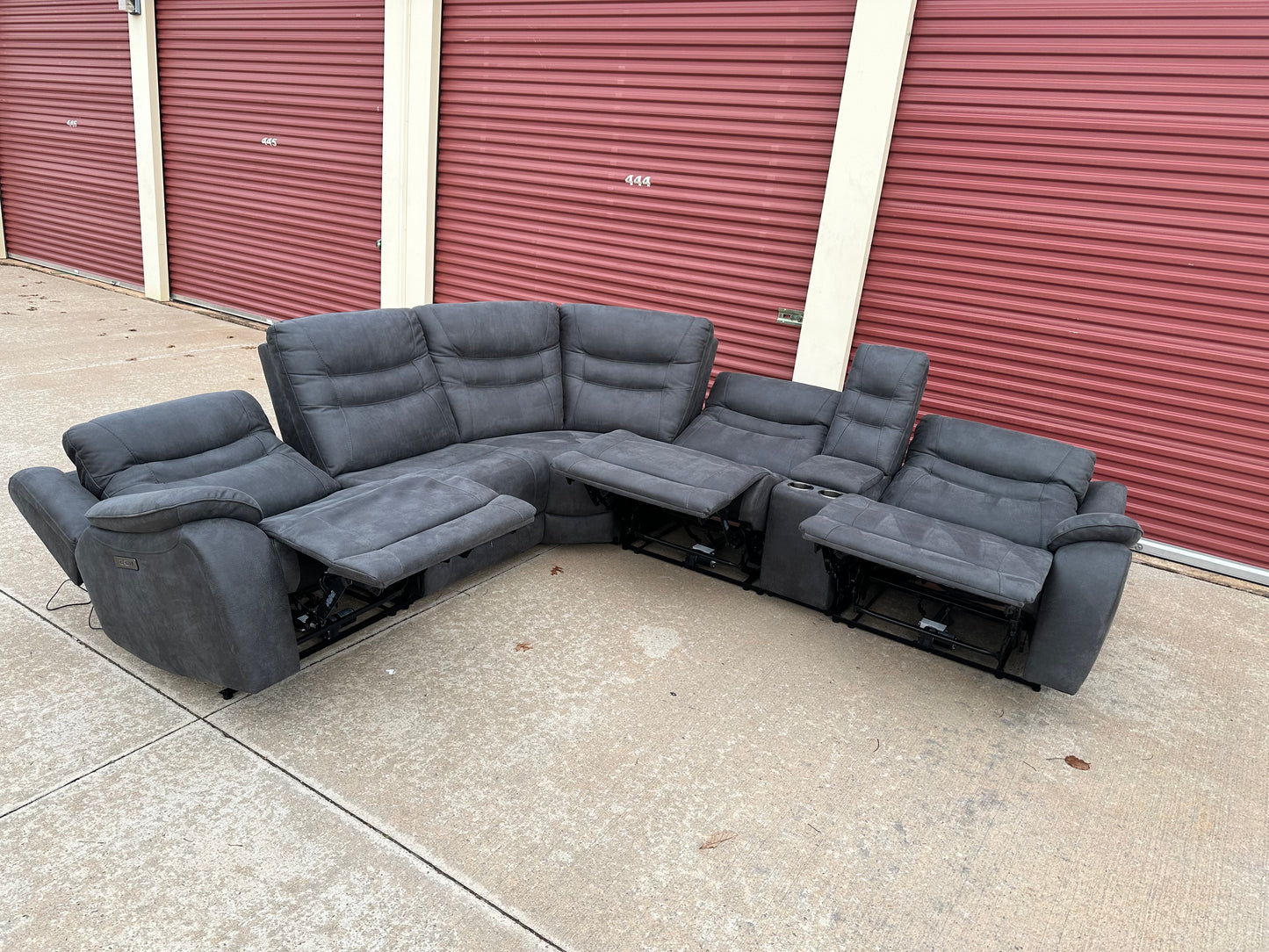 Microsuede Power Reclining Sectional