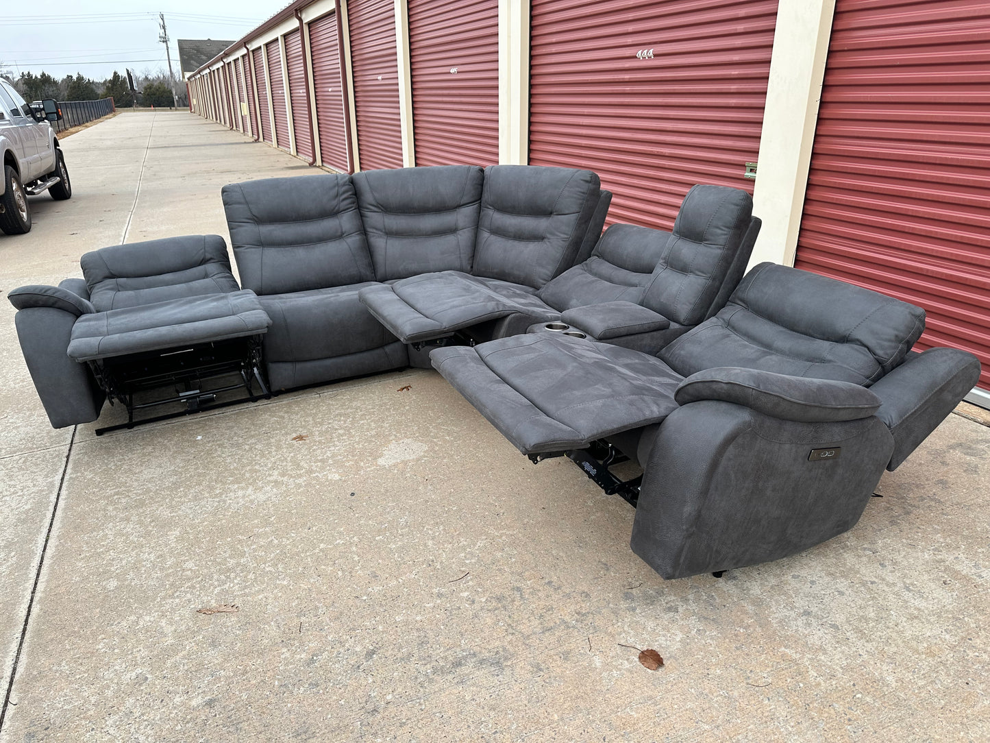 Microsuede Power Reclining Sectional