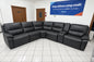 Dark Grey Leather Power Reclining Sectional