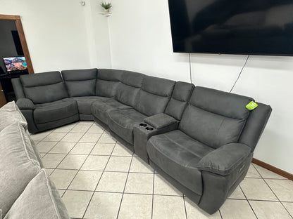 Power Reclining Microsuede Sectional