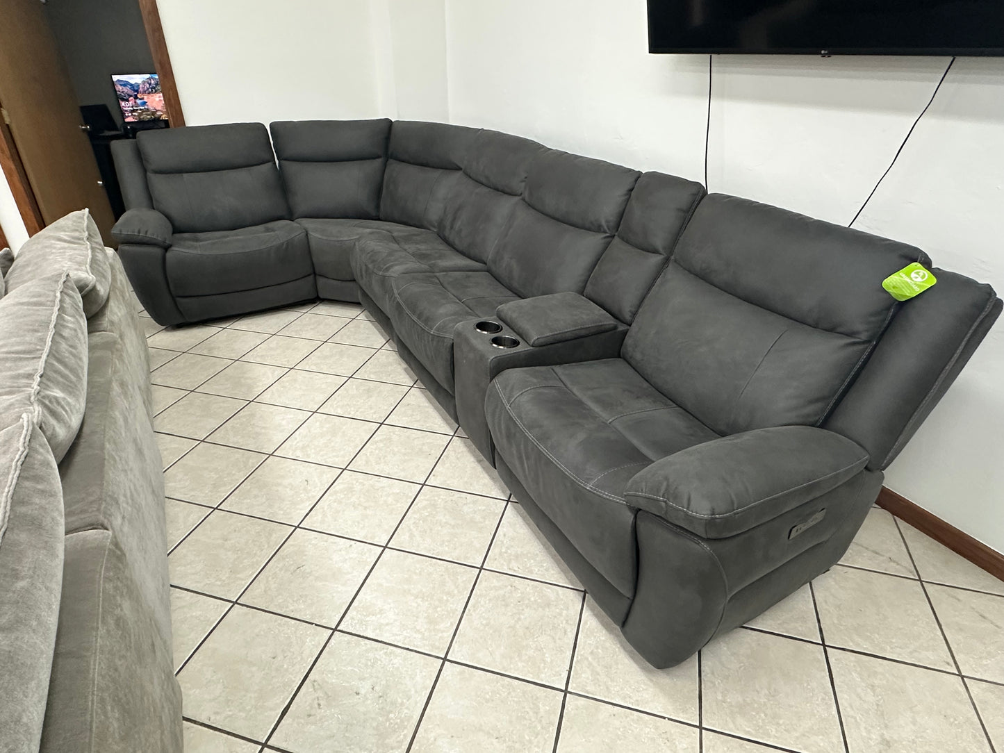 Power Reclining Microsuede Sectional