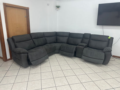 Power Reclining Microsuede Sectional