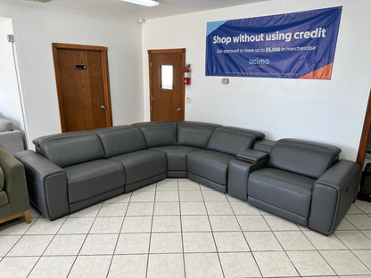 Modern Leather Reclining Sectional
