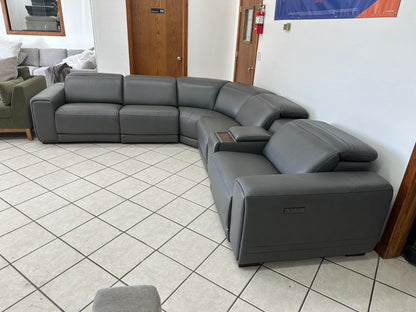 Modern Leather Reclining Sectional