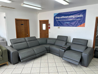 Modern Leather Reclining Sectional