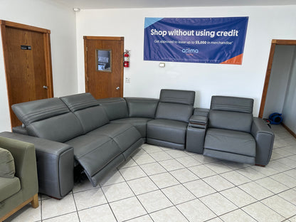 Modern Leather Reclining Sectional