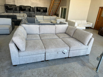 Modular 6 Piece Sectional with Storage Ottoman