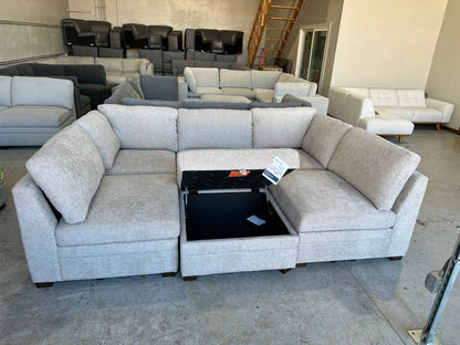 Modular 6 Piece Sectional with Storage Ottoman