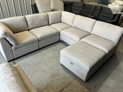 Modular Power Footrest Sectional with Storage Ottoman