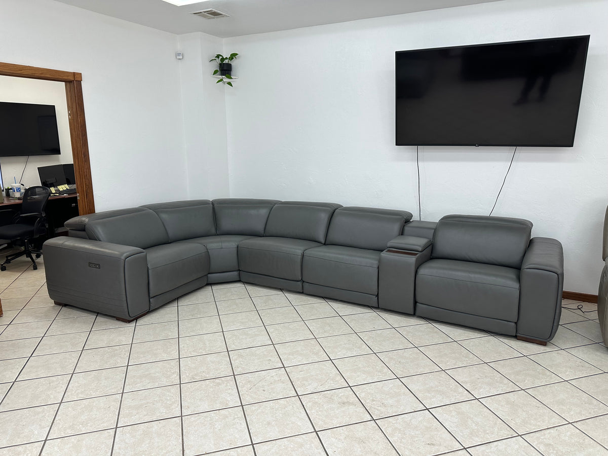 Modern Leather Reclining Sectional