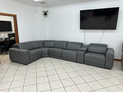 Modern Leather Reclining Sectional