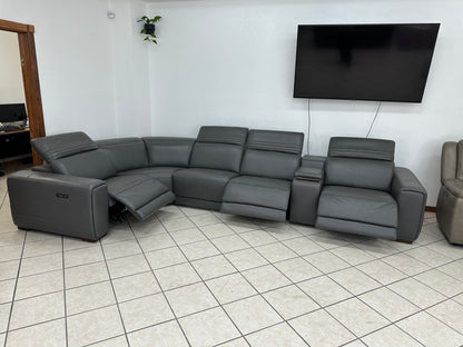Modern Leather Reclining Sectional