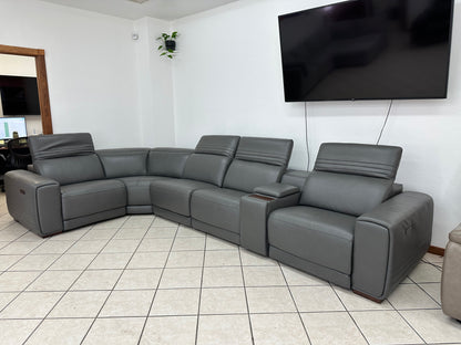 Modern Leather Reclining Sectional