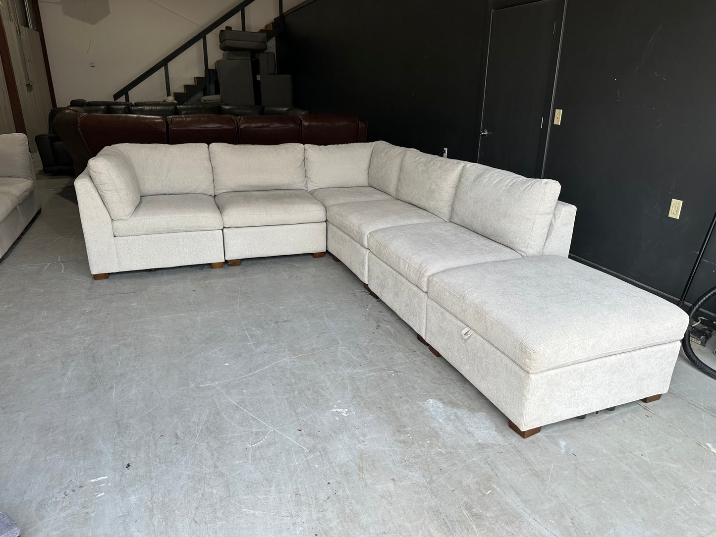 Modular Power Footrest Sectional with Storage Ottoman