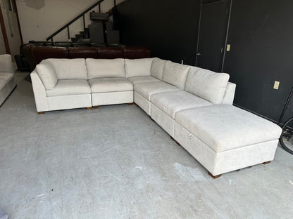 Modular Power Footrest Sectional with Storage Ottoman