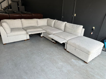 Modular Power Footrest Sectional with Storage Ottoman