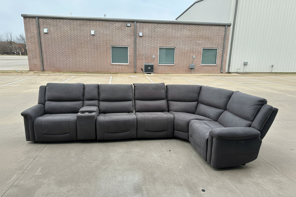 Fabric Power Reclining Sectional with Power Headrests