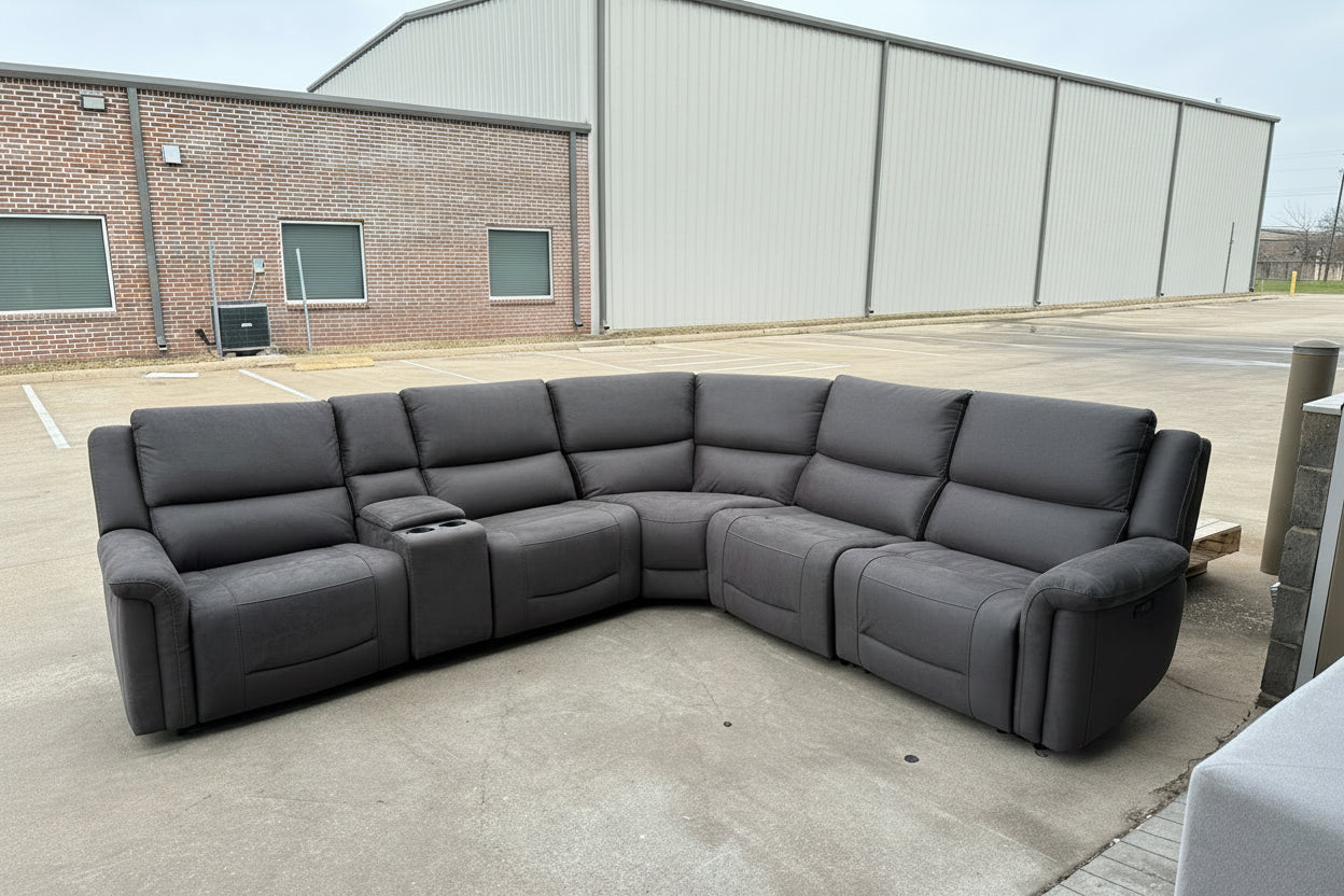Fabric Power Reclining Sectional with Power Headrests