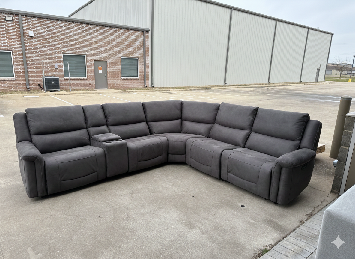 Fabric Power Reclining Sectional with Power Headrests