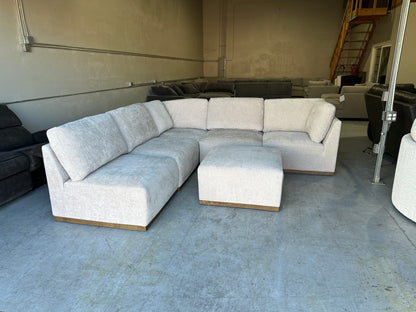 Modular Sectional with Wood Base