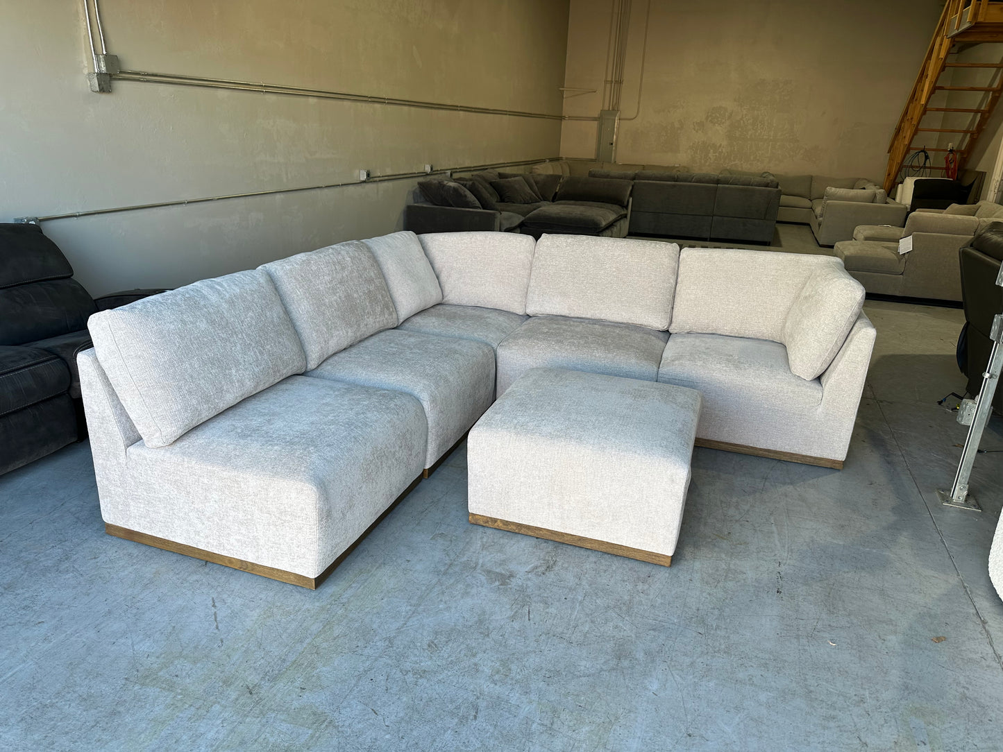 Modular Sectional with Wood Base