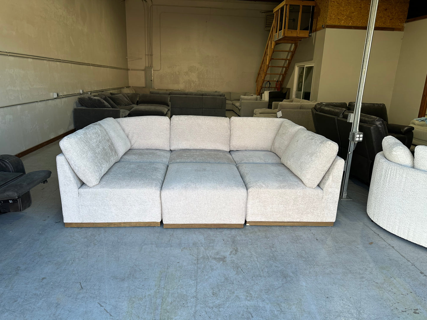 Modular Sectional with Wood Base