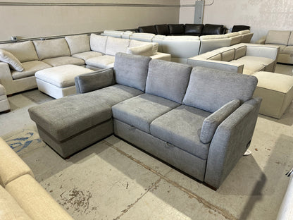 Fabric Sleeper Sofa with Reversible Chaise and Storage