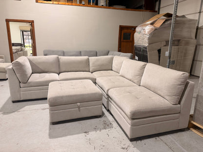 Modular 6 Piece Sectional with Storage Ottoman