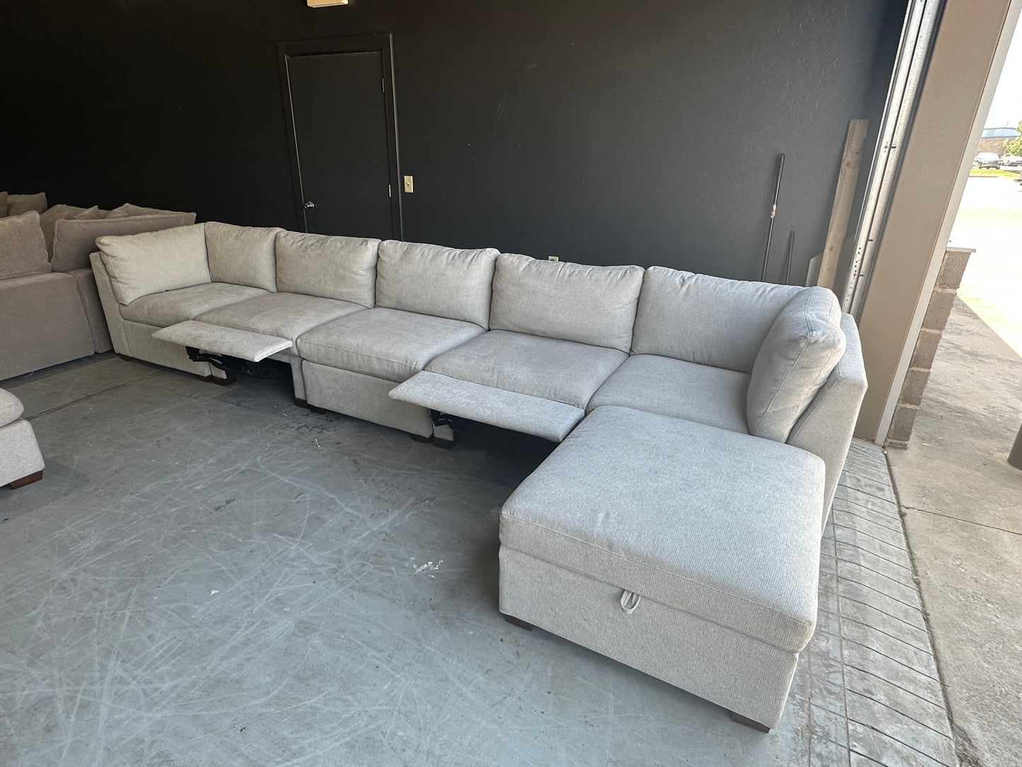 Modular Power Footrest Sectional with Storage Ottoman