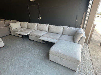 Modular Power Footrest Sectional with Storage Ottoman