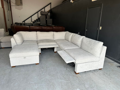 Modular Power Footrest Sectional with Storage Ottoman
