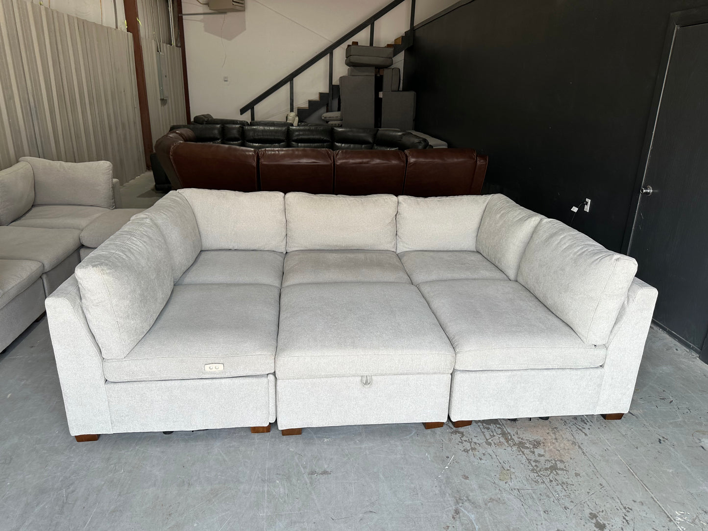 Modular Power Footrest Sectional with Storage Ottoman