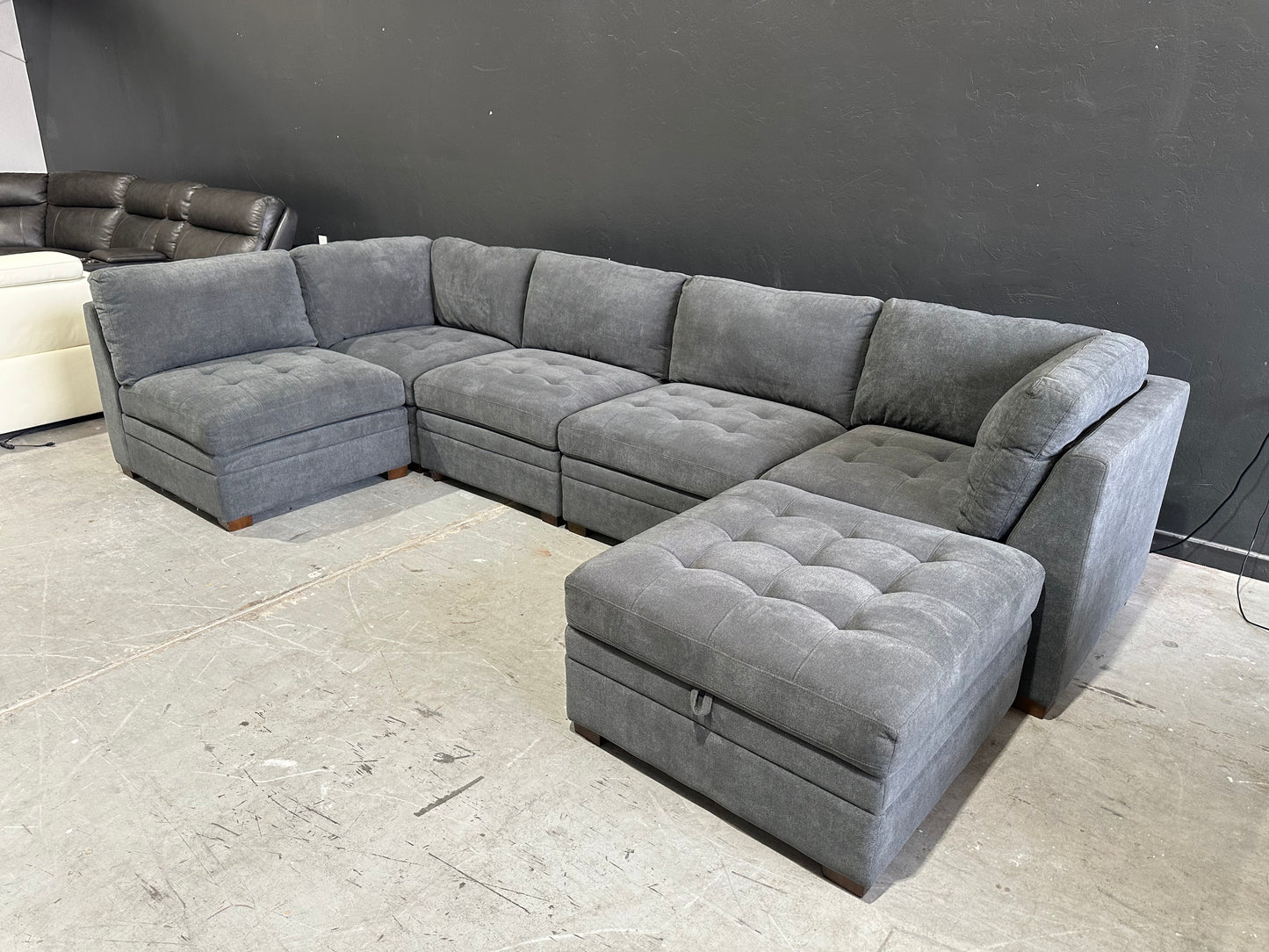 Modular 6 Piece Sectional with Storage Ottoman