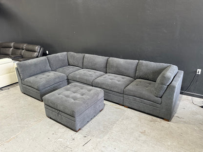 Modular 6 Piece Sectional with Storage Ottoman